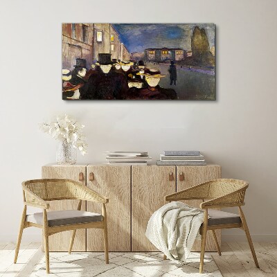 Evening walk in the city Canvas print