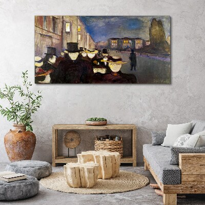 Evening walk in the city Canvas print