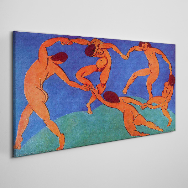 Dancing figures on a blue background Canvas print