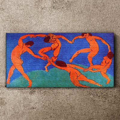 Dancing figures on a blue background Canvas print