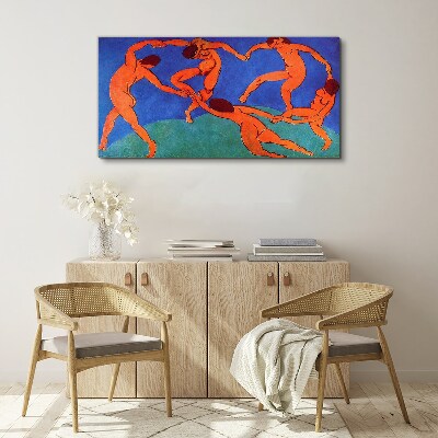 Dancing figures on a blue background Canvas print