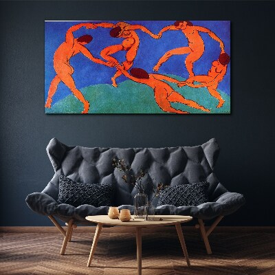 Dancing figures on a blue background Canvas print