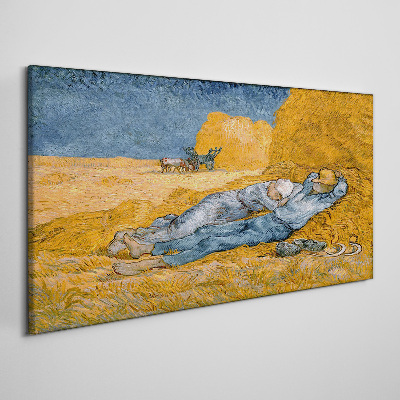 Resting among the golden fields Canvas print