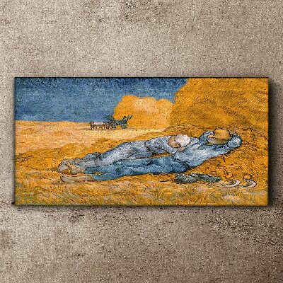 Resting among the golden fields Canvas print