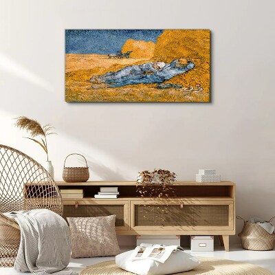 Resting among the golden fields Canvas print