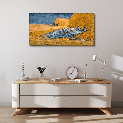 Resting among the golden fields Canvas print