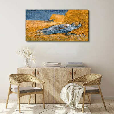 Resting among the golden fields Canvas print