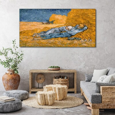 Resting among the golden fields Canvas print