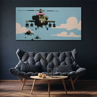 Helicopter banksy Canvas print