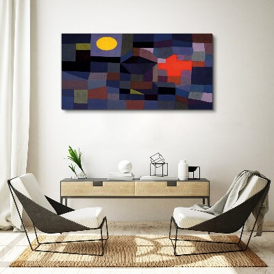 Abstract composition with the sun Canvas print