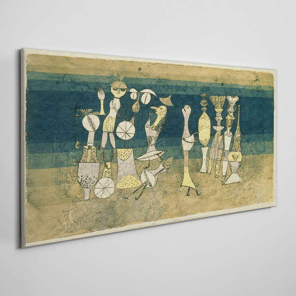 Figurative figures on an abstract background Canvas print