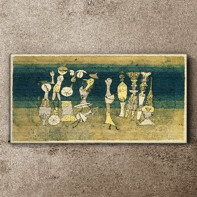 Figurative figures on an abstract background Canvas print