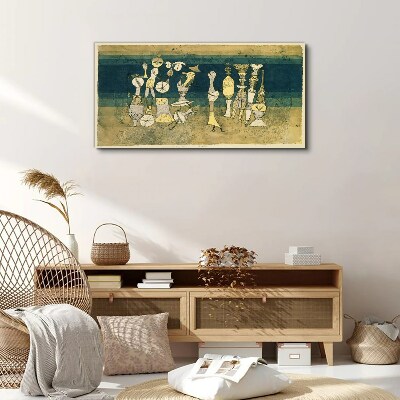 Figurative figures on an abstract background Canvas print
