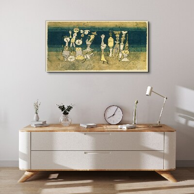 Figurative figures on an abstract background Canvas print