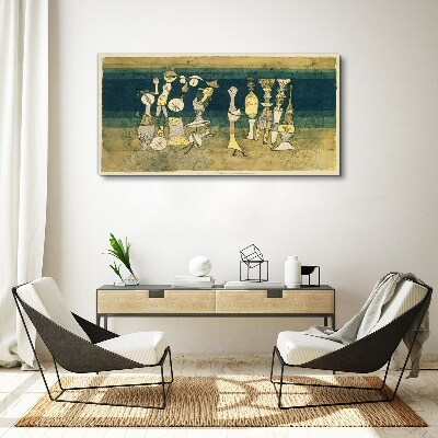 Figurative figures on an abstract background Canvas print