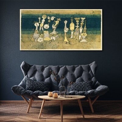 Figurative figures on an abstract background Canvas print