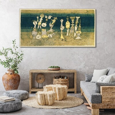 Figurative figures on an abstract background Canvas print