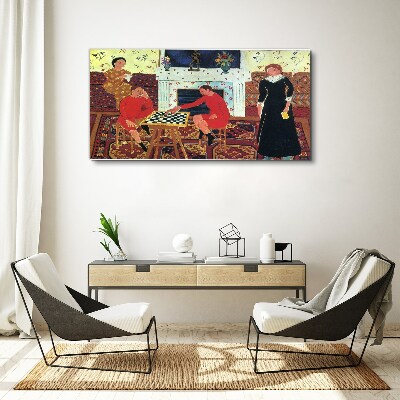 A game of chess in a colorful interior Canvas Wall art