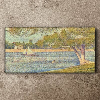 Sails on calm water Canvas Wall art