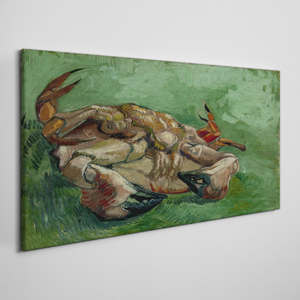 Crab on the back of van gogh Canvas Wall art