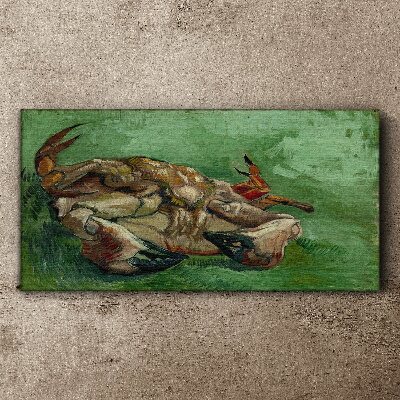 Crab on the back of van gogh Canvas Wall art