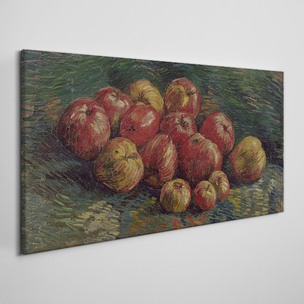 Apples on a green background Canvas Wall art