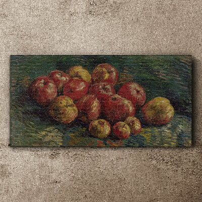 Apples on a green background Canvas Wall art
