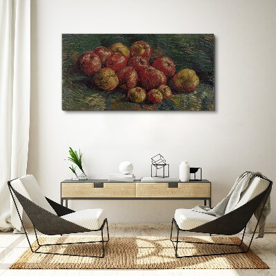 Apples on a green background Canvas Wall art