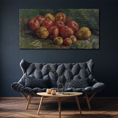 Apples on a green background Canvas Wall art