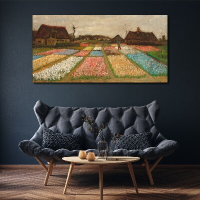 Spring tulip fields Canvas Wall art