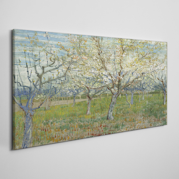 Flowering trees in the spring sun Canvas Wall art