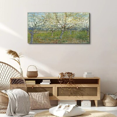 Flowering trees in the spring sun Canvas Wall art
