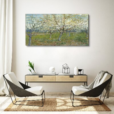 Flowering trees in the spring sun Canvas Wall art