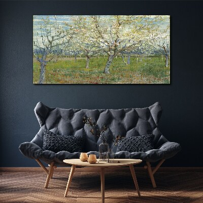 Flowering trees in the spring sun Canvas Wall art