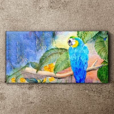Tropical parrot in watercolor Canvas print