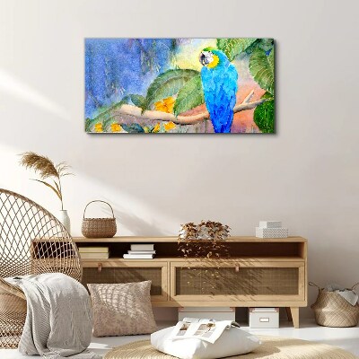 Tropical parrot in watercolor Canvas print