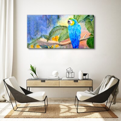 Leaves pet parrot Canvas print
