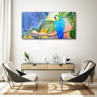 Tropical parrot in watercolor Canvas print