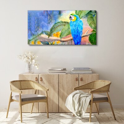 Tropical parrot in watercolor Canvas print