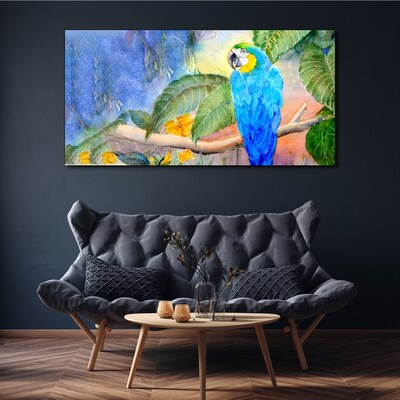 Tropical parrot in watercolor Canvas print