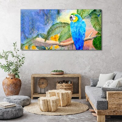 Tropical parrot in watercolor Canvas print