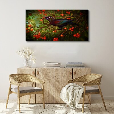 Branches leaves animal bird Canvas print