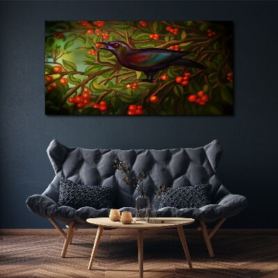 Branches leaves animal bird Canvas print