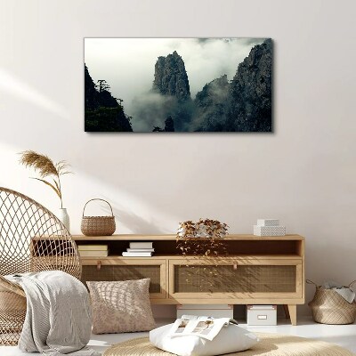 Misty mountain landscape Canvas print