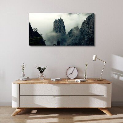Misty mountain landscape Canvas print