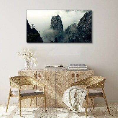 Misty mountain landscape Canvas print