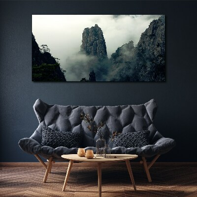 Misty mountain landscape Canvas print