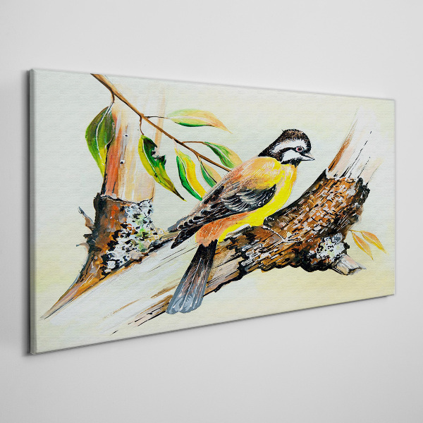Bird on a branch Canvas print