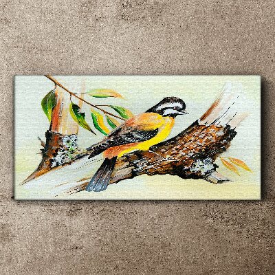 Bird on a branch Canvas print