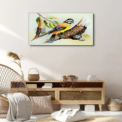 Bird on a branch Canvas print